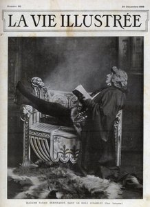 Sarah Bernhardt (1844-1923) Shakespearen Hamletin roolissa - kansi kuvitteellisesta elämästä 1899 tekijältä Unknown photographer