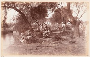 Alipurin kanavasillan takavarikointi Guides Cavalryn toimesta, Delhi Camp of Exercise, 1885 tekijältä Unknown