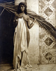 Nuori berberinainen poseeraa alasti. Valokuvaus noin 1890