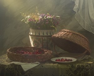 Maalaishenkinen kirsikkasetelmä tekijältä UstinaGreen