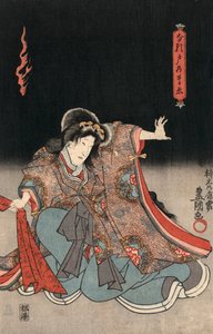 Kunisada: Ukiyo-e näyttelijän vedos naisroolissa tekijältä Utagawa Kunisada