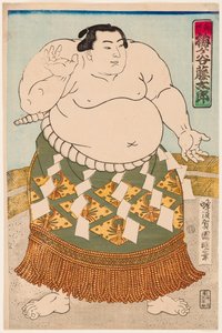 Muotokuva sumopainija Umgatanista. Painos Utagawa Kuniaki II, (1835-1888) tekijältä Utagawa  Kuniaki