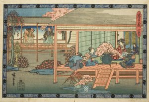 Act 4 (Yondanme), sarjasta "Uskollisten pidättäjien kosto (Chushingura)" tekijältä Utagawa Hiroshige