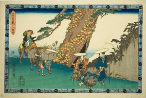 Act 8 (Hachidanme), sarjasta "Uskollisten pidättäjien kosto (Chushingura)" tekijältä Utagawa Hiroshige