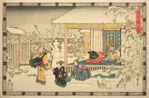 Act 9 (Kyudanme), sarjasta "Uskollisten pidättäjien kosto (Chushingura)" tekijältä Utagawa Hiroshige
