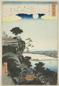 Outs m myös ve r Ishiyama hand MPe (Ishiyama Shugetsu), sarjasta "English ght view ws of you (Omi Hakkei)" tekijältä Utagawa Hiroshige