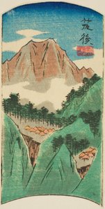 Chikugo, osa arkista nro. 17 sarjasta "Cutout Pictures of the Provinces (Kunizukushi harimaze zue)" tekijältä Utagawa Hiroshige