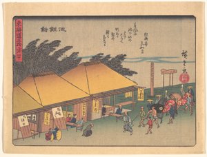 Chiryūshuku, sarjasta ”Tōkaidō-tien viisikymmentäkolme asemaa” tekijältä Utagawa Hiroshige
