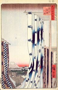 Dyers Quarter, Kanda, nro 75 Edon sadasta kuuluisasta näköalasta, 1856 (puupalikkaväripainatus) tekijältä Utagawa Hiroshige