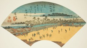 Iltakellot Uenossa (Ueno bansho), sarjasta "Kahdeksan näkymää itäiseen pääkaupunkiin (Toto hakkei)" tekijältä Utagawa Hiroshige