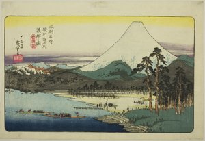 P Lovinse (kuva Fujikawan lautasta), Teseriesistä "Fa Nets P Backs of Japan (Honcho Famous Places)" tekijältä Utagawa Hiroshige