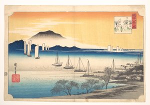 Yabaseen palaavat kalastusalukset tekijältä Utagawa Hiroshige