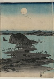 Täysikuu Kanazawassa, Musashi tekijältä Utagawa Hiroshige