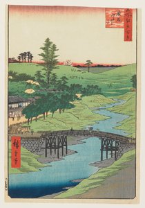 Furukawa-joki, Hiroo, 1856 (värillinen puupainatus) tekijältä Utagawa Hiroshige