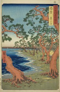 Harima Project: Maiko Beach (Rokujuyoshi Meisho Zue)” tekijältä Utagawa Hiroshige