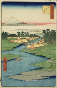 Horie ja Nekozane sarjasta "Sata kuuluisaa näkymää Edosta (Meisho Edo hyakkei)" tekijältä Utagawa Hiroshige