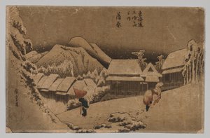 Kambara: Iltalumi tekijältä Utagawa Hiroshige
