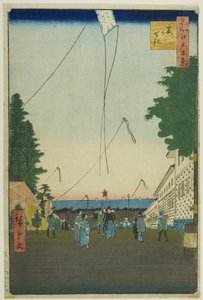 Kasumigaseki, sarjasta "Sata kuuluisaa näkymää Edosta (Meisho Edo hyakkei)". tekijältä Utagawa Hiroshige