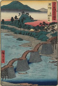 Kintai-silta Iwakunissa, Suo_provinssissa, joulukuu 1853.