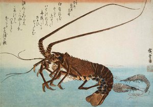 Hummeri ja katkarapu, 1832-1834. tekijältä Utagawa Hiroshige