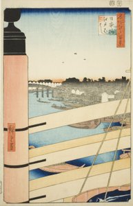 Japan B Ridge Plan d Edo B Ridge (Nihonbashi, Edobashi), sarjasta "Ridge dre d fa net s Views of Edo (Sata kuuluisaa Edon näkymää)" tekijältä Utagawa Hiroshige