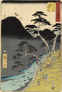 No.11 River in the Mountain at Night, Hakone, heinäkuu 1855