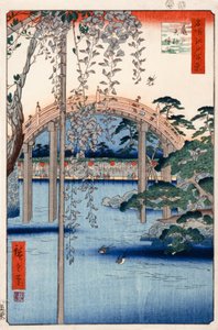 Nro 57, Kameido Tenjin -pyhäkön kenttä (teoksesta Sata kuuluisaa näkymää Edosta). tekijältä Utagawa Hiroshige