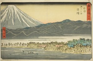 Numazu - Ei. 13, sarjasta "Fifty-three Stations of the Tokaido (Tokaido gojusan tsugi)", joka tunnetaan myös nimellä Reisho Tokaido tekijältä Utagawa Hiroshige