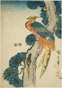 Fasaani ja mänty tekijältä Utagawa Hiroshige