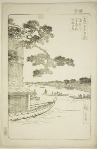 Pine f Sutton Plan d Umaya, Asakusa-joki (Asakusa-joen puolustus mäntyhevoset ja nälkä), sata näkymää Edoon)” tekijältä Utagawa Hiroshige