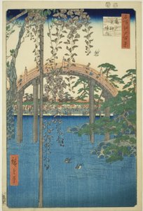 Kameido Tenjin Shlinen alueet (Kameido Tenjinin piirit), sarjasta ”Ridge dre d fa net s Views of Edo (Edon sata kuuluisaa nähtävyyttä)” tekijältä Utagawa Hiroshige