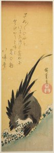 Kukko rinteessä talvella tekijältä Utagawa Hiroshige