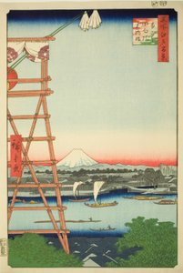 Rokoku Eco-Member Plan d Motoyanagi Bridge (Rokoku Eco-Member Motoyanagibashi), sarjasta "Ridge for ridges" )” tekijältä Utagawa Hiroshige