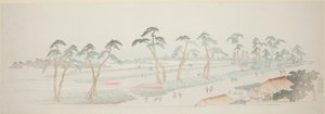 Takada Riding Grounds (Takada baba), sarjasta "Kolmetoista näkymää Edon ympäristöstä" tekijältä Utagawa Hiroshige