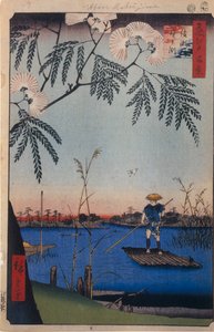 Ayase-joki ja Kanegafuchi Sata kuuluisaa näkymää Edosta, 1856-1858 tekijältä Utagawa Hiroshige
