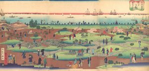 Kuva Tsukiji-hotellin etupihasta itäisessä pääkaupungissa Toto ..., n. 1868-72.