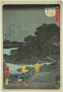 Yösade Makura-sillalla (Makurabashi yau), sarjasta "Kahdeksan näkymää Sumida-joelle (Sumidagawa hakkei)"