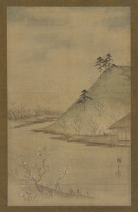 Kevätmaisema, 1800-luvun puoliväli. tekijältä Utagawa Hiroshige II