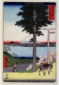 Mount Fuji behind a sequoia - Japanese print by Hiroshige Utagawa tekijältä Utagawa II Hiroshige
