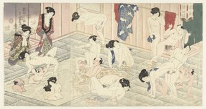 Kylpylä Hakonessa tekijältä Utagawa Kunisada (I)