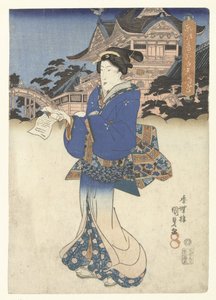 Tenman-pyhäkkö Kameidossa itäisessä pääkaupungissa Toto Kameido Tenmangu (otsikko esineessä) tekijältä Utagawa Kunisada (I)
