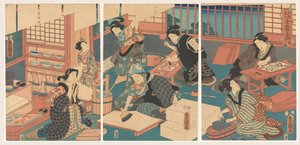 Naiset tekevät kuvia tekijältä Utagawa Kunisada (I)