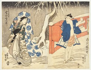 Salainen tapaaminen lumessa tekijältä Utagawa Kunisada