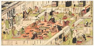 Nakamura-kabukiteatterissa juhlitaan loppuunmyytyä esitystä kulissien takana tekijältä Utagawa Kunisada