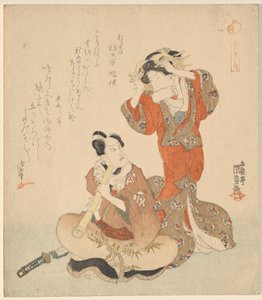 Mies ja nainen sarjasta The Five Ritarillinen Dandies tekijältä Utagawa Kunisada