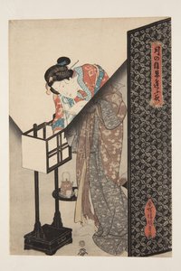 Itämainen lamppu (Andon) (värillinen puupainatus) tekijältä Utagawa Kunisada