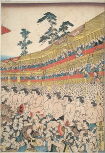 Kuvia Suuresta Sumo-festivaalista tekijältä Utagawa Kunisada