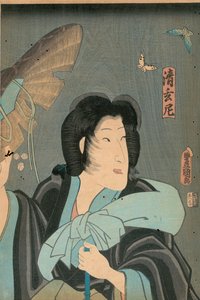 Runoilija ja perhonen, julkaisija Otaya Takichi tekijältä Utagawa Kunisada