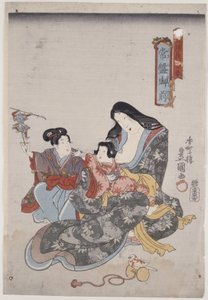 Tokiwa Gozen ja hänen lapsensa tekijältä Utagawa Kunisada