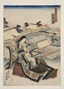 Näkymä Kiotoon (Ky?to no zu) (värillinen puupalikkapainatus) tekijältä Utagawa Kunisada